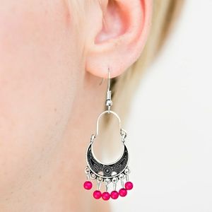 2 for $13 Dainty Silver And Pink Tassel Earrings